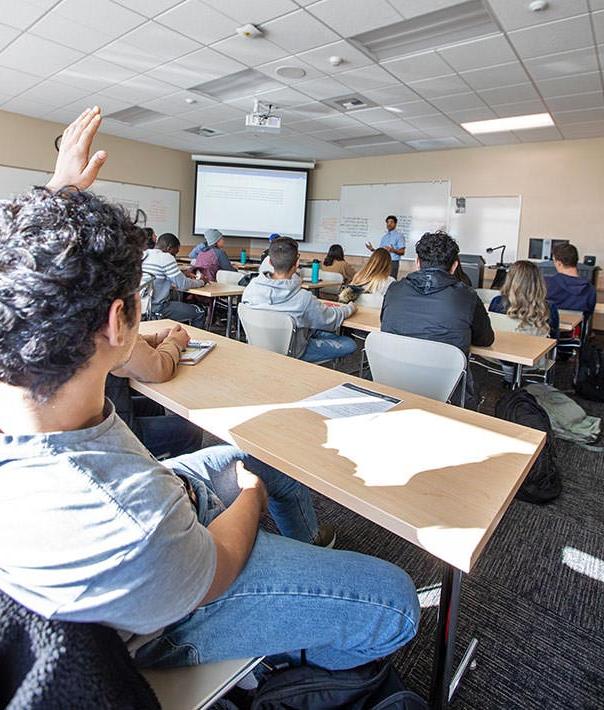 Student raising hand